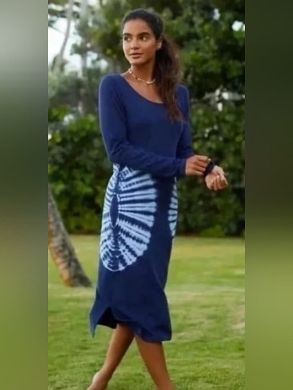 Anthropologie Daily Pratice Blue Tie Dye Dress